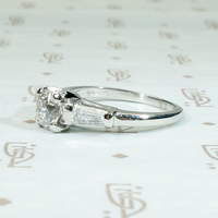 Brilliant Old Euro Diamond in Refined Mid Century Engagement Ring