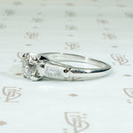 Brilliant Old Euro Diamond in Refined Mid Century Engagement Ring