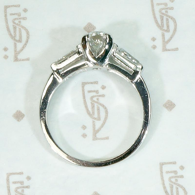 Brilliant Old Euro Diamond in Refined Mid Century Engagement Ring