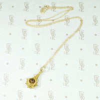 Etruscan Revival Gold Filigree & Garnet Necklace