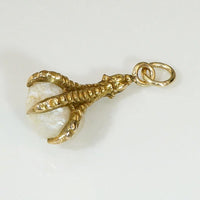 Deliciously Macabre Gold & Pearl Claw Talisman
