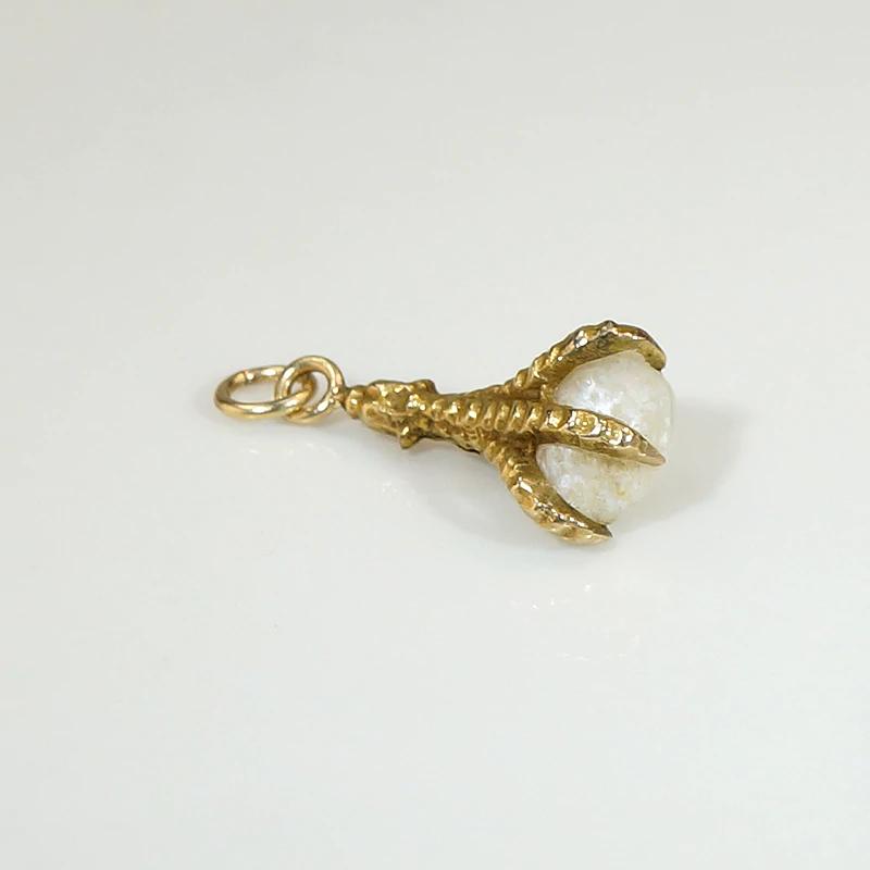 Deliciously Macabre Gold & Pearl Claw Talisman