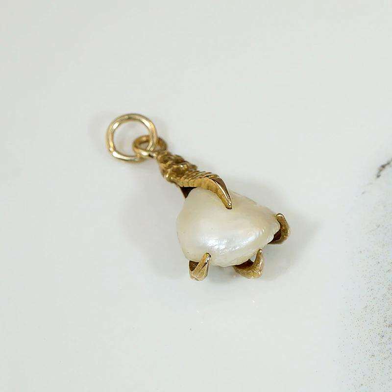 Deliciously Macabre Gold & Pearl Claw Talisman