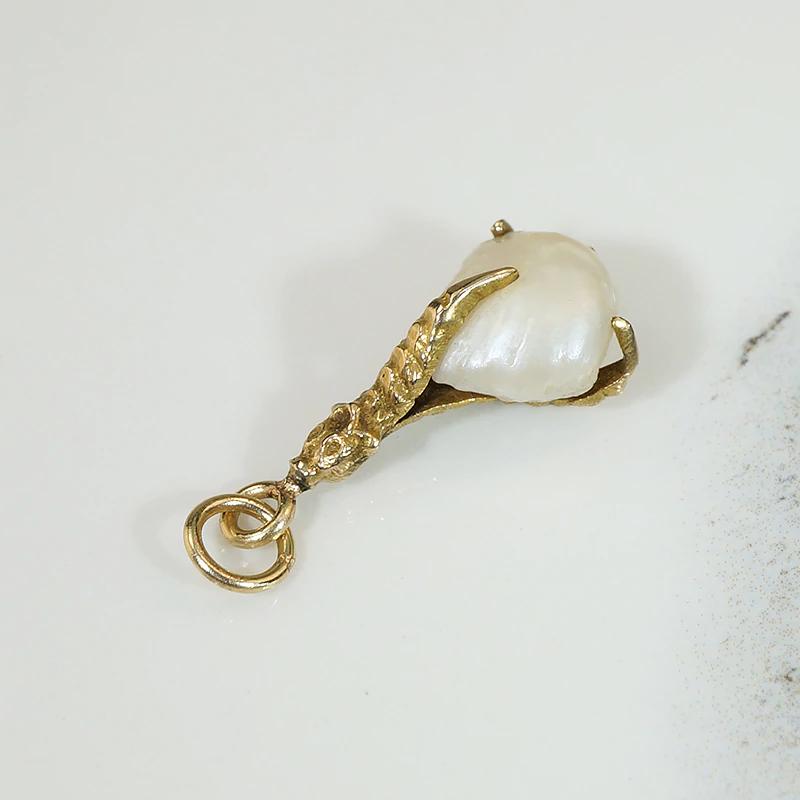 Deliciously Macabre Gold & Pearl Claw Talisman
