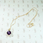 Rich Purple Amethyst Pendant with Pearl Accent