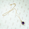 Rich Purple Amethyst Pendant with Pearl Accent