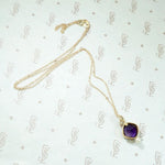 Rich Purple Amethyst Pendant with Pearl Accent