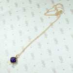 Rich Purple Amethyst Pendant with Pearl Accent