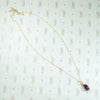 Amethyst Cabochon in Gold Bezel Pendant