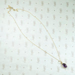 Amethyst Cabochon in Gold Bezel Pendant
