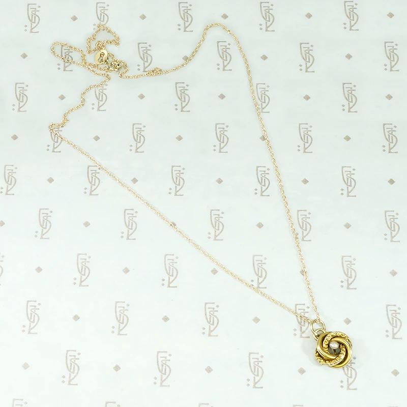 Victorian Love Knot Gold & Pearl Pendant
