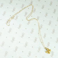 Sweetest Four Leaf Clover Engraved Gold Necklace