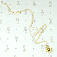 Wee Gold Blossom Pendant with Pearl