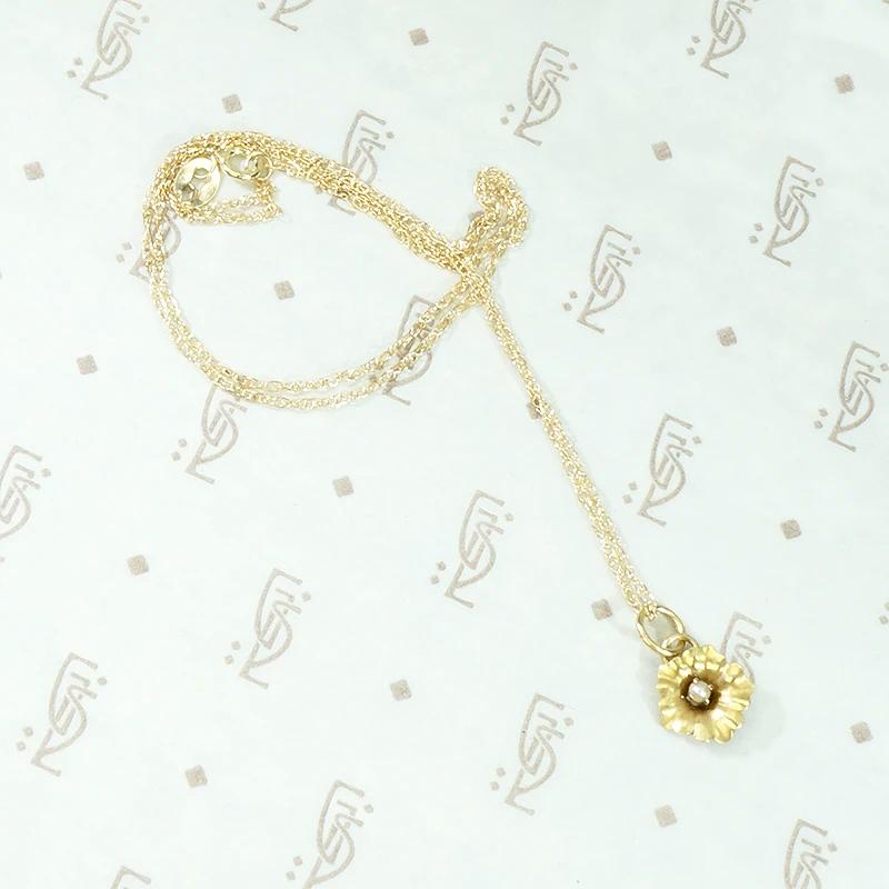 Wee Gold Blossom Pendant with Pearl