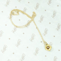Wee Gold Blossom Pendant with Pearl