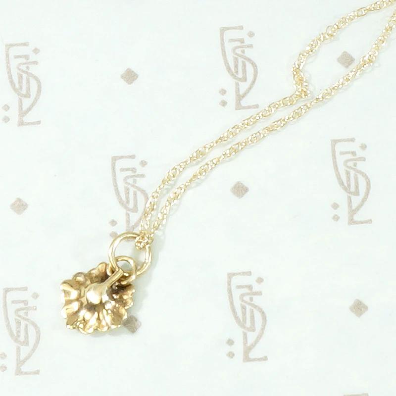 Wee Gold Blossom Pendant with Pearl