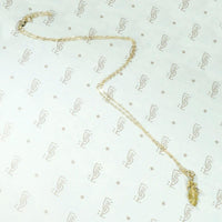Delicate Gold Oak Leaf Pendant with Pearl Accent