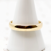 Narrow Gold Vintage Wedding Band in Large Size
