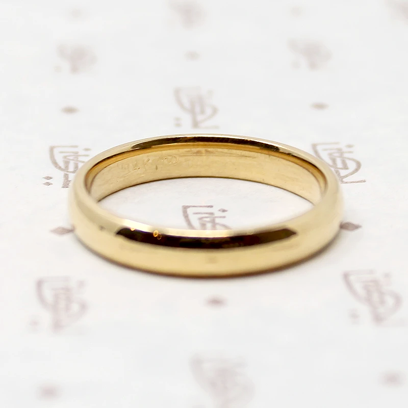 Narrow Gold Vintage Wedding Band in Large Size