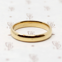 Narrow Gold Vintage Wedding Band in Large Size