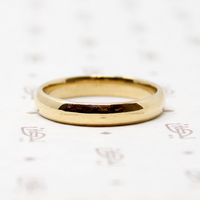 Narrow Gold Vintage Wedding Band in Large Size