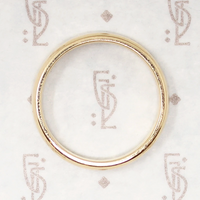 Narrow Gold Vintage Wedding Band in Large Size