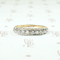 Platinum & 18ct Gold Engraved Diamond Wedding Band