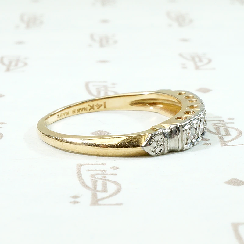 Platinum & 18ct Gold Engraved Diamond Wedding Band