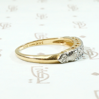 Platinum & 18ct Gold Engraved Diamond Wedding Band