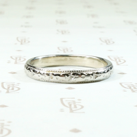 Ring of Flowers White Gold Wedding Band