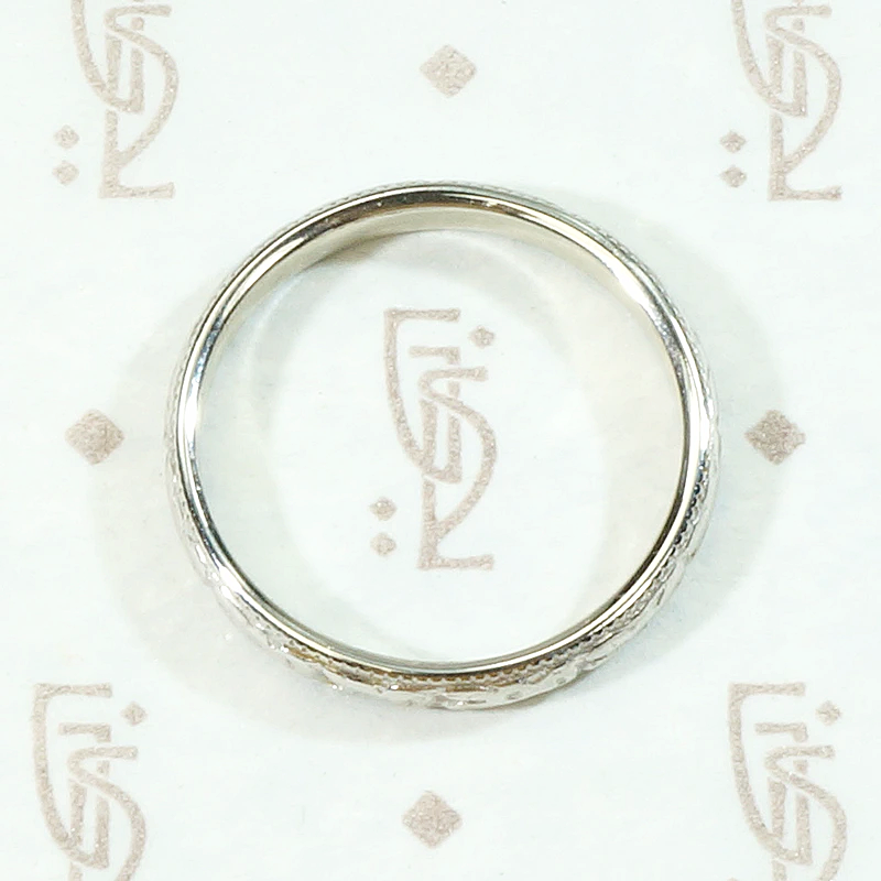 Ring of Flowers White Gold Wedding Band