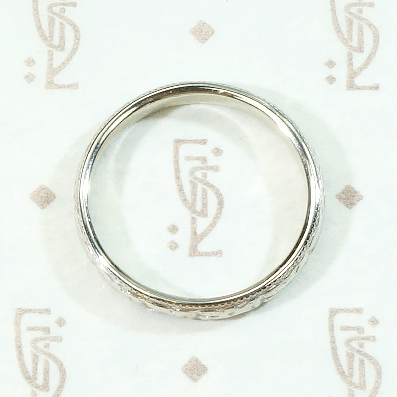 Ring of Flowers White Gold Wedding Band
