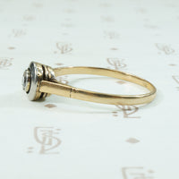 Old Mine Diamond Platinum and Gold Solitaire