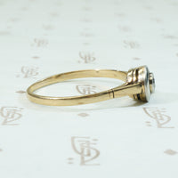 Old Mine Diamond Platinum and Gold Solitaire
