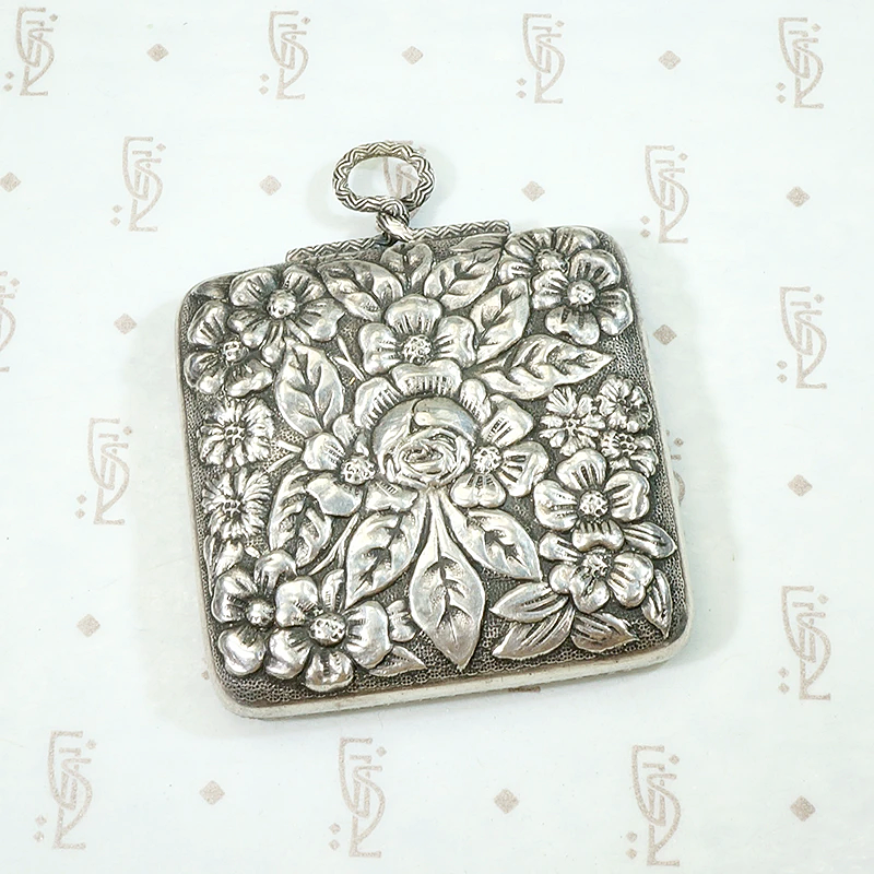 Mysterious & Romantic Edwardian Silver Mirror Pendant