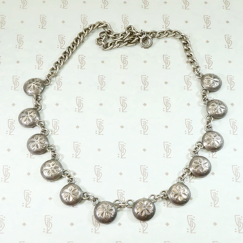 Engraved Silver Necklace Signed Newman's Reno Silver Shop