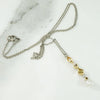 Lovely Edwardian Lavalier with Diamonds & Pearl