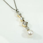 Lovely Edwardian Lavalier with Diamonds & Pearl