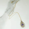 Lacy Gold Amethyst & Pearl Conversion Pendant