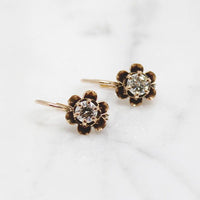 Darling Edwardian Old Mine Diamond Earbobs