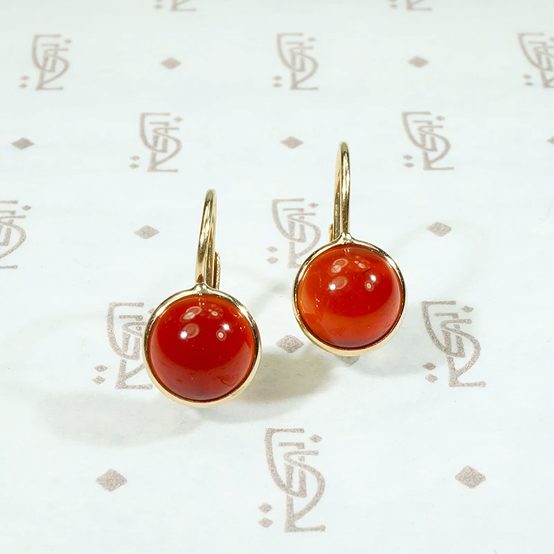Sweetest 1960s Carnelian Ear Bobs