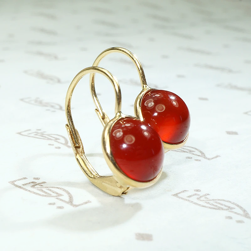 Sweetest 1960s Carnelian Ear Bobs