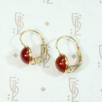 Sweetest 1960s Carnelian Ear Bobs