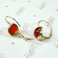 Sweetest 1960s Carnelian Ear Bobs