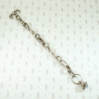 Fancy Sterling Link Bracelet with Moonstone Dangle