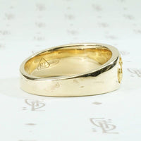 Luxurious Gold Nugget Deco Era Mens Band