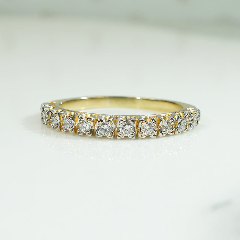 Stunning Platinum and 18k Gold Diamond Band