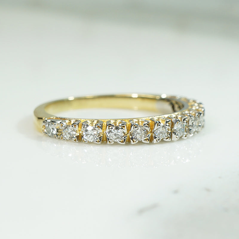 Stunning Platinum and 18k Gold Diamond Band