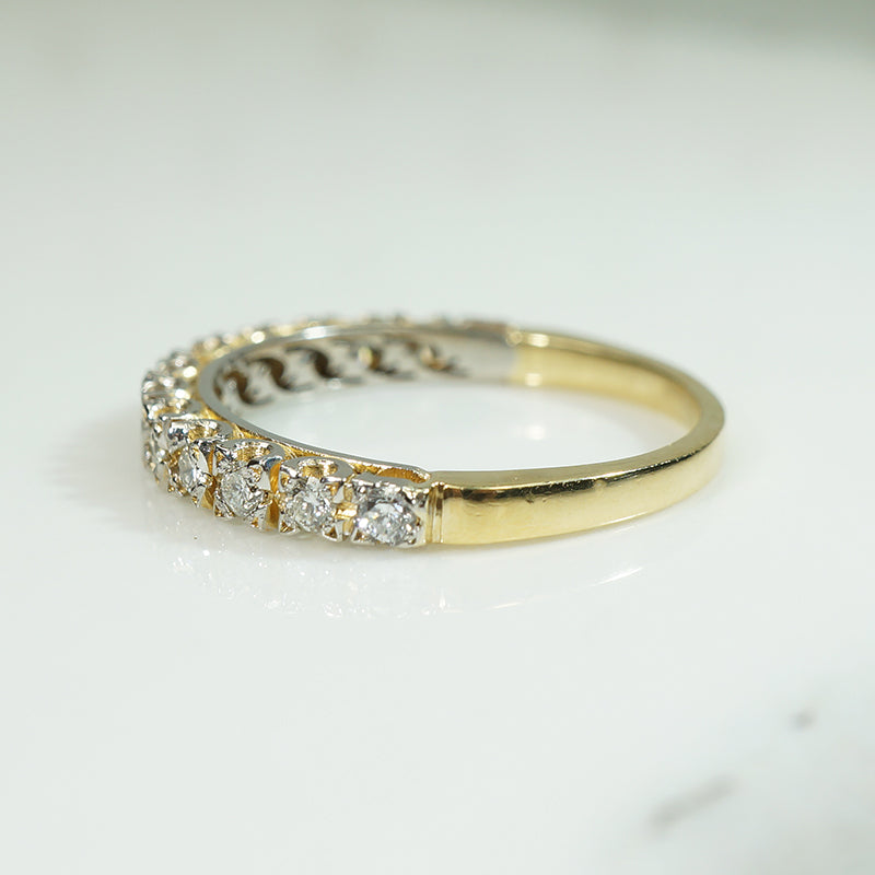 Stunning Platinum and 18k Gold Diamond Band
