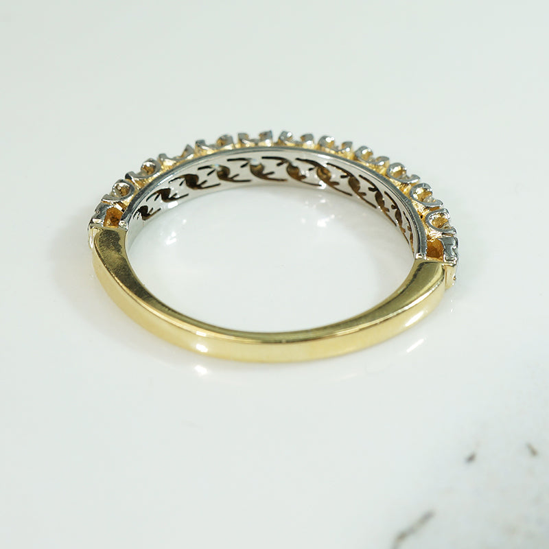 Stunning Platinum and 18k Gold Diamond Band